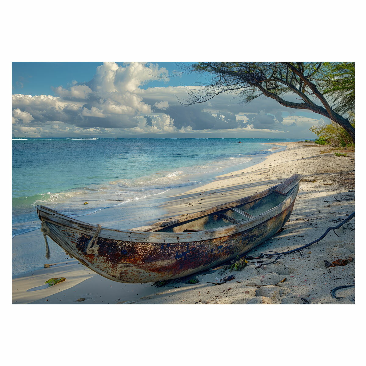 エモ ノスタルジック カヌー ボート 船 海系 サーフ ポスター 用紙とサイズが選べる 波 ビーチ 海岸 オ..