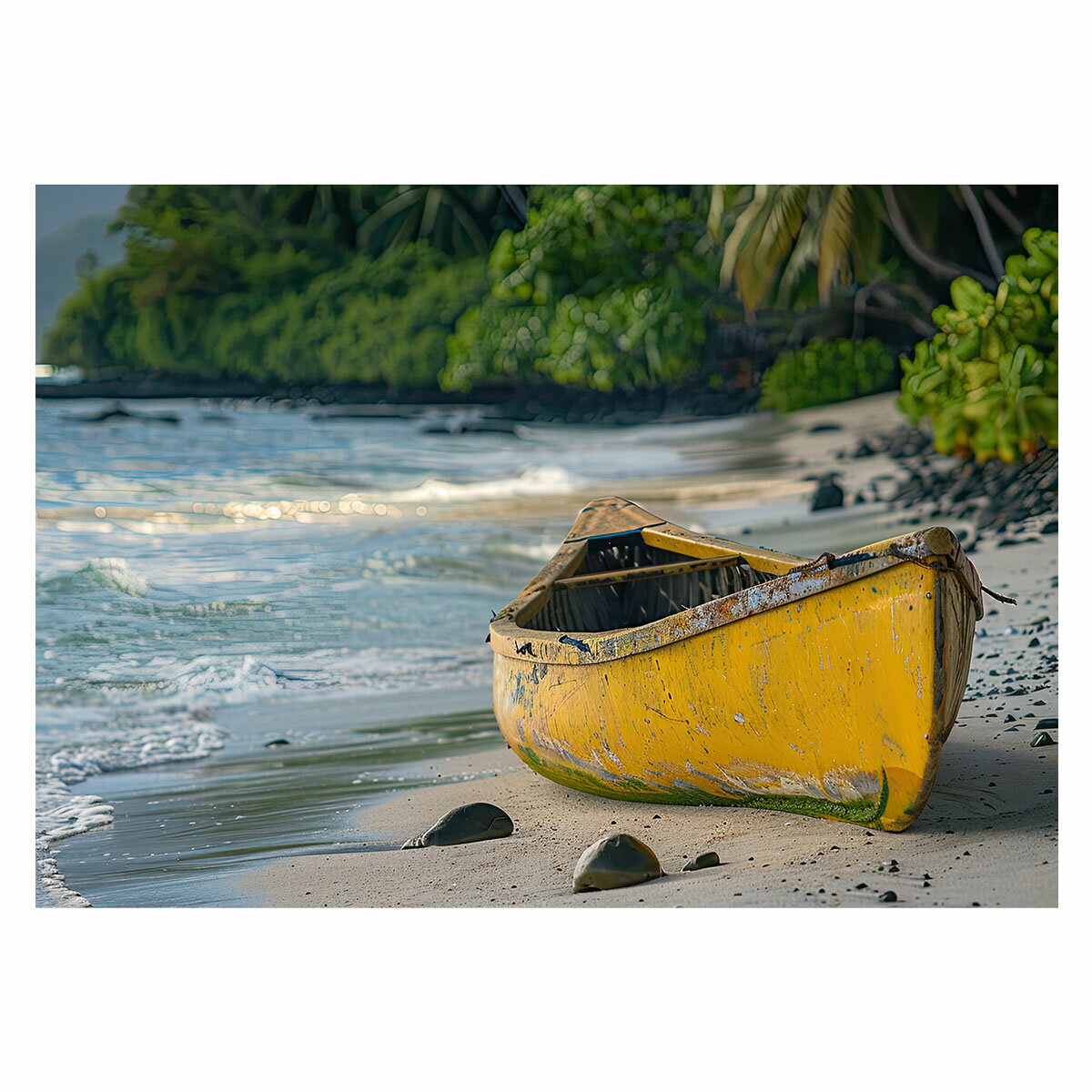 エモ ノスタルジック カヌー ボート 船 海系 サーフ ポスター 用紙とサイズが選べる 波 ビーチ 海岸 オ..