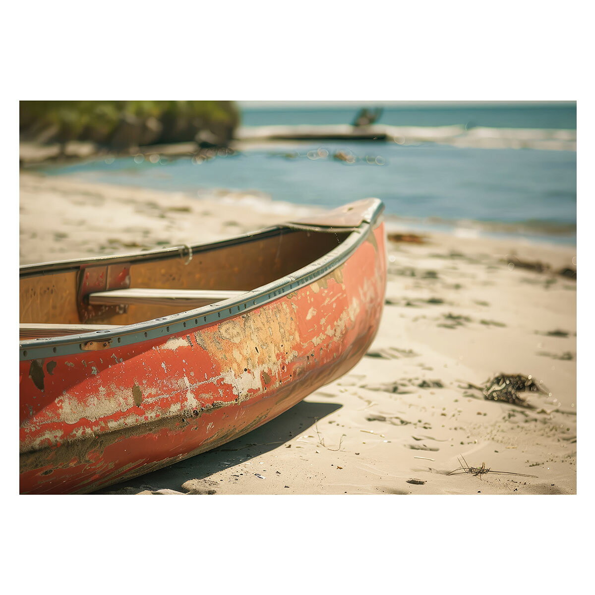 エモ ノスタルジック カヌー ボート 船 海系 サーフ ポスター 用紙とサイズが選べる 波 ビーチ 海岸 オ..