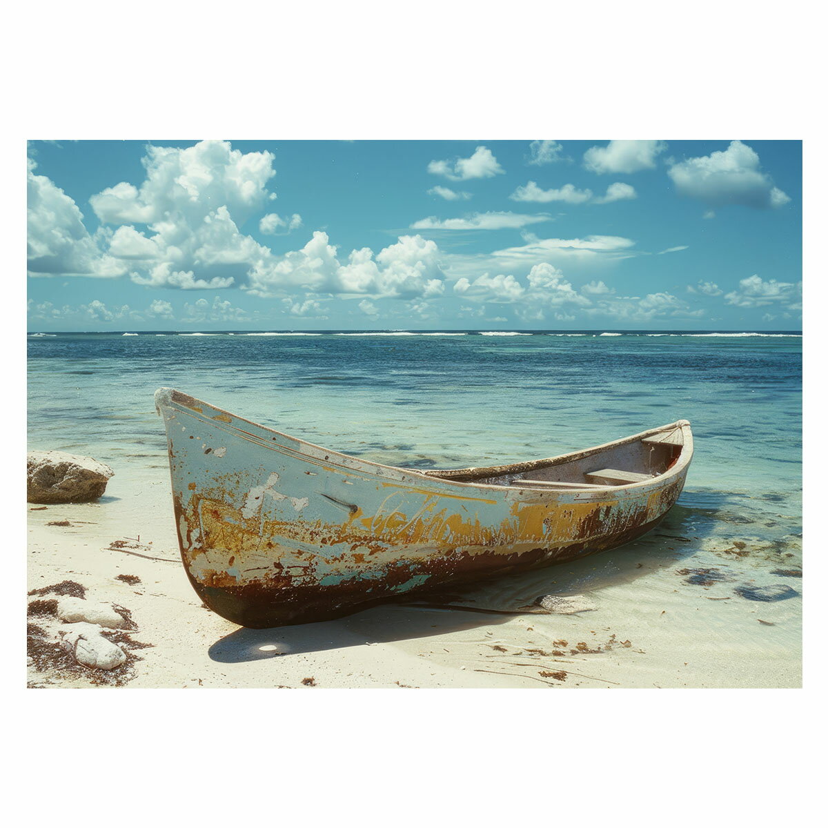 エモ ノスタルジック カヌー ボート 船 海系 サーフ ポスター 用紙とサイズが選べる 波 ビーチ 海岸 オ..