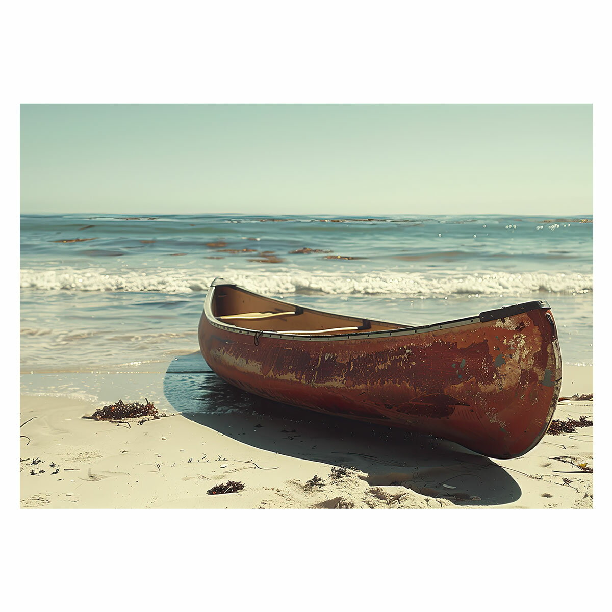 エモ ノスタルジック カヌー ボート 船 海系 サーフ ポスター 用紙とサイズが選べる 波 ビーチ 海岸 オ..