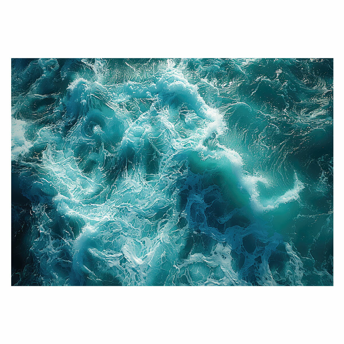 ブルーオーシャン 波 海 水平線 海系 サーフ ポスター 用紙とサイズが選べる 波 ビーチ 海岸 オーシャ..