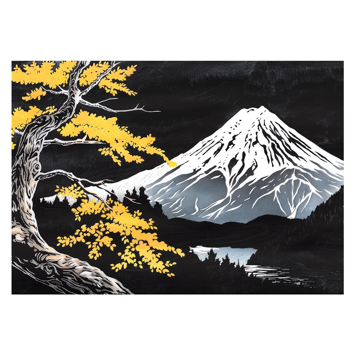 和風　金の富士 金運 ゴールド 山 富士山 ふじさん 横ポスター ご利益 運気 グッズ アイテム 開 ...