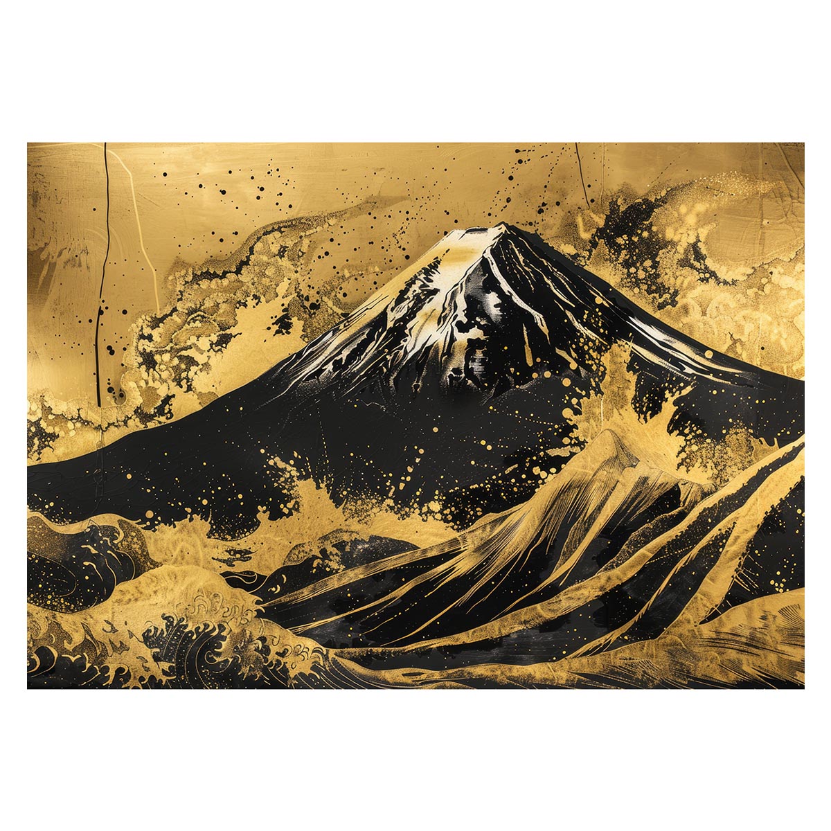 和風　金の富士 金運 ゴールド 山 富士山 ふじさん 横ポスター ご利益 運気 グッズ アイテム 開 ...