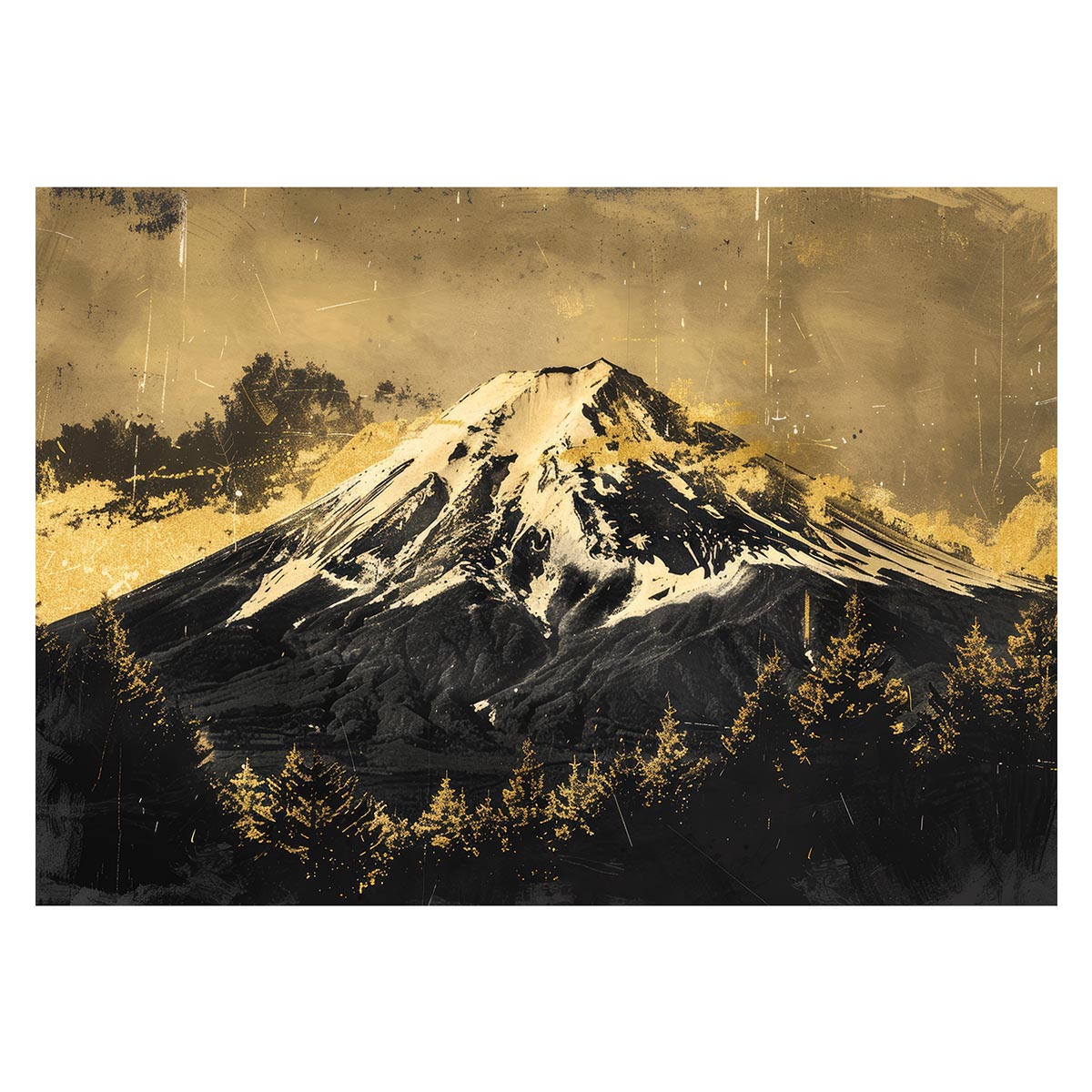 和風　金の富士 金運 ゴールド 山 富士山 ふじさん 横ポスター ご利益 運気 グッズ アイテム 開 ...