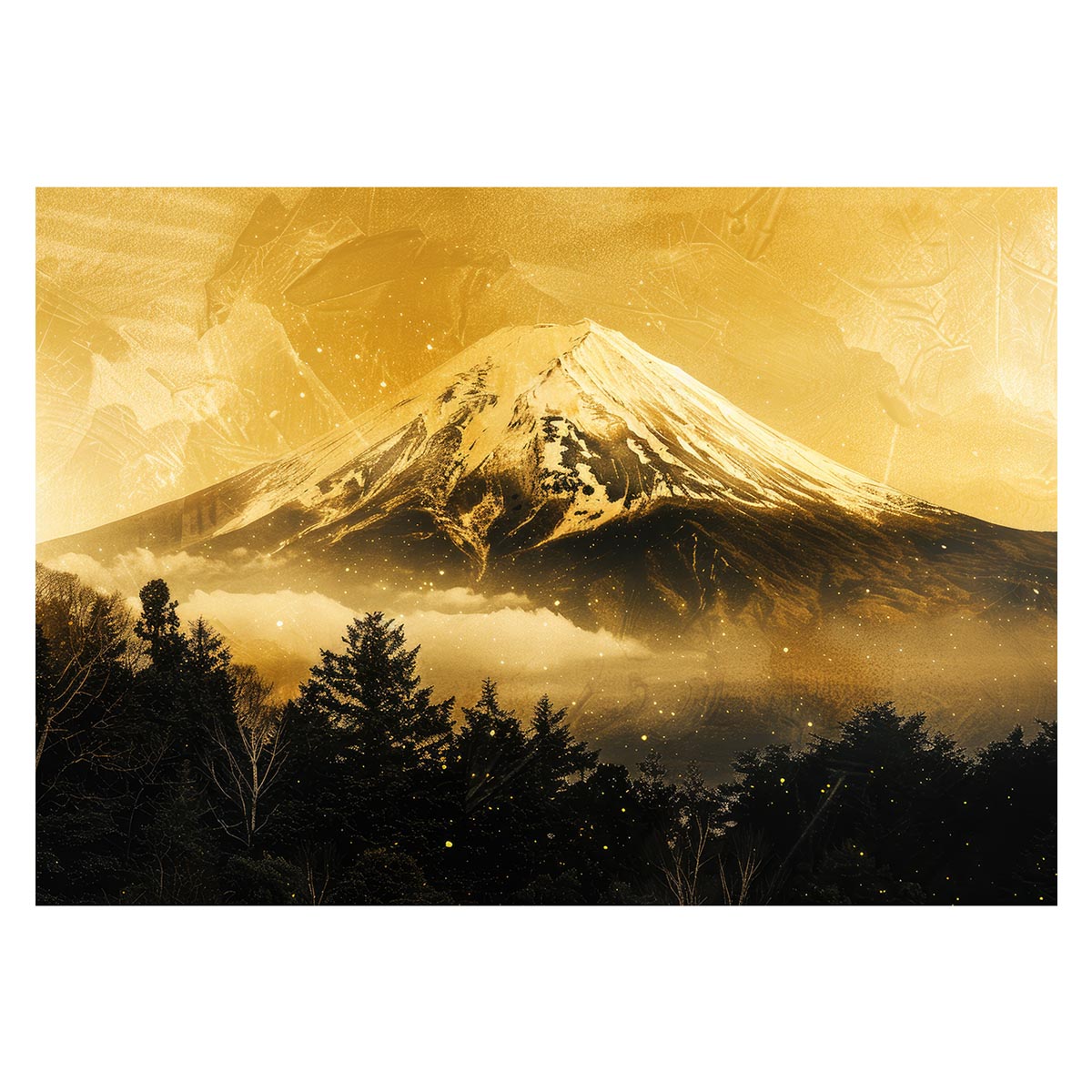 和風　金の富士 金運 ゴールド 山 富士山 ふじさん 横ポスター ご利益 運気 グッズ アイテム 開 ...