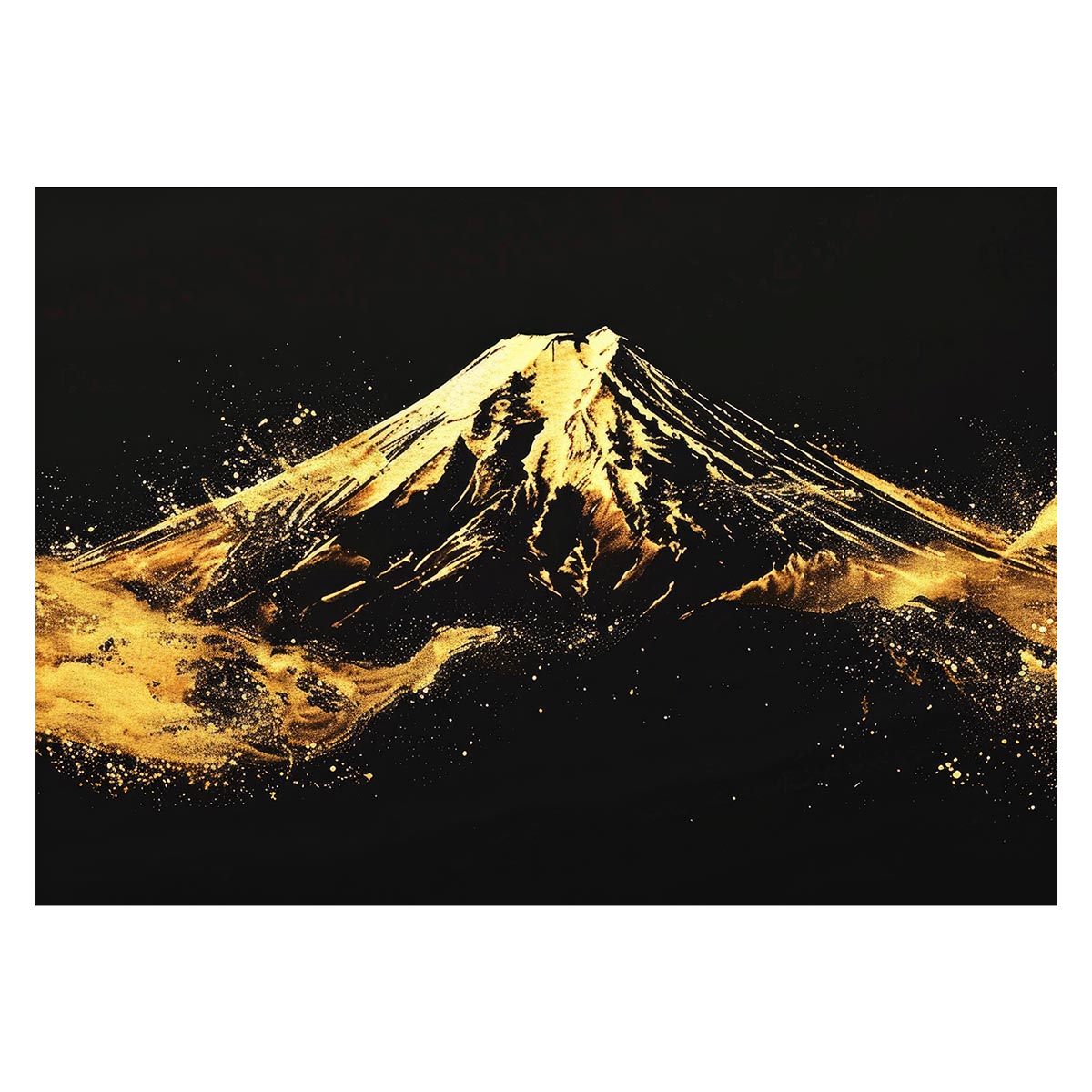 和風　金の富士 金運 ゴールド 山 富士山 ふじさん 横ポスター ご利益 運気 グッズ アイテム 開 ...