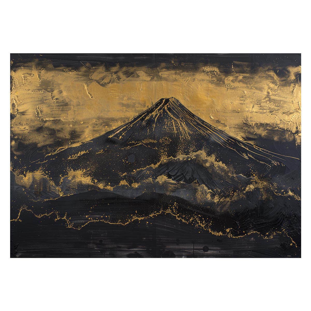 和風　金の富士 金運 ゴールド 山 富士山 ふじさん 横ポスター ご利益 運気 グッズ アイテム 開 ...