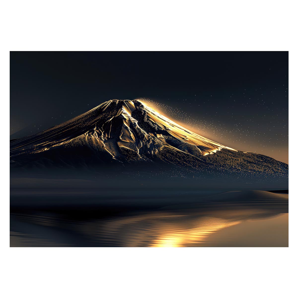 和風　金の富士 金運 ゴールド 山 富士山 ふじさん 横ポスター ご利益 運気 グッズ アイテム 開運 用紙とサイズが選べる インテリア プリントポスター フォト オシャレ レトロ a0 a1 a2 a3 a4 b0 b1 b2 b3 b4 特大 大きい【lh-poster-4086】