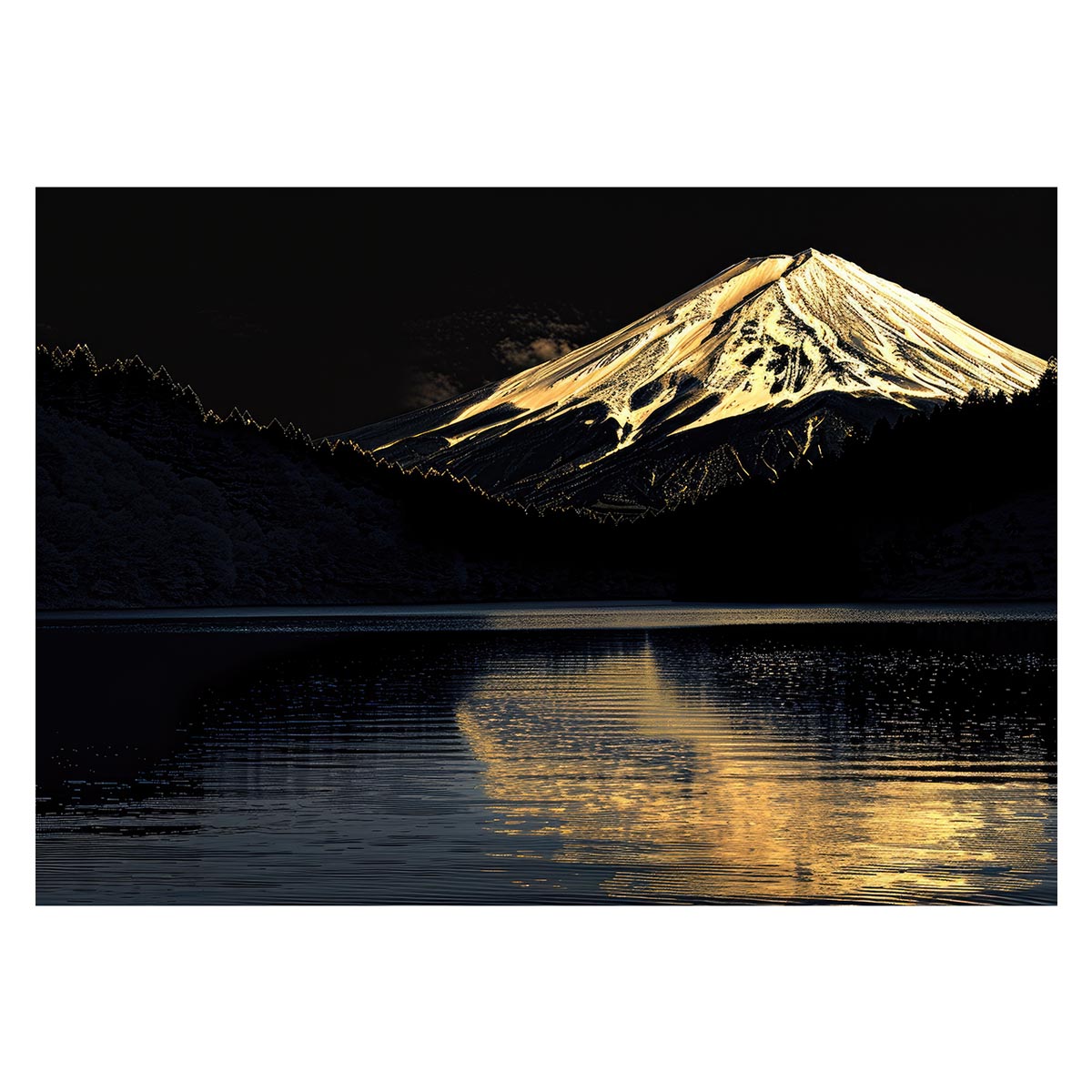 Rakuten - 和風　金の富士 金運 ゴールド 山 富士山 ふじさん 横ポスター ご利益 運気 グッズ アイテム 開運 用紙とサイズが選べる インテリア プリントポスター フォト オシャレ レトロ a0 a1 a2 a3 a4 b0 b1 b2 b3 b4 特大 大きい【lh-poster-4129】