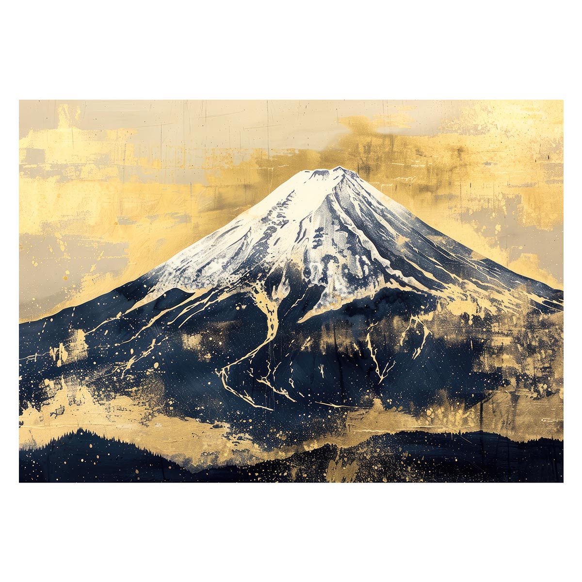 和風　金の富士 金運 ゴールド 山 富士山 ふじさん 横ポスター ご利益 運気 グッズ アイテム 開運 用紙とサイズが選べる インテリア プリントポスター フォト オシャレ レトロ a0 a1 a2 a3 a4 b0 b1 b2 b3 b4 特大 大きい【lh-poster-4134】