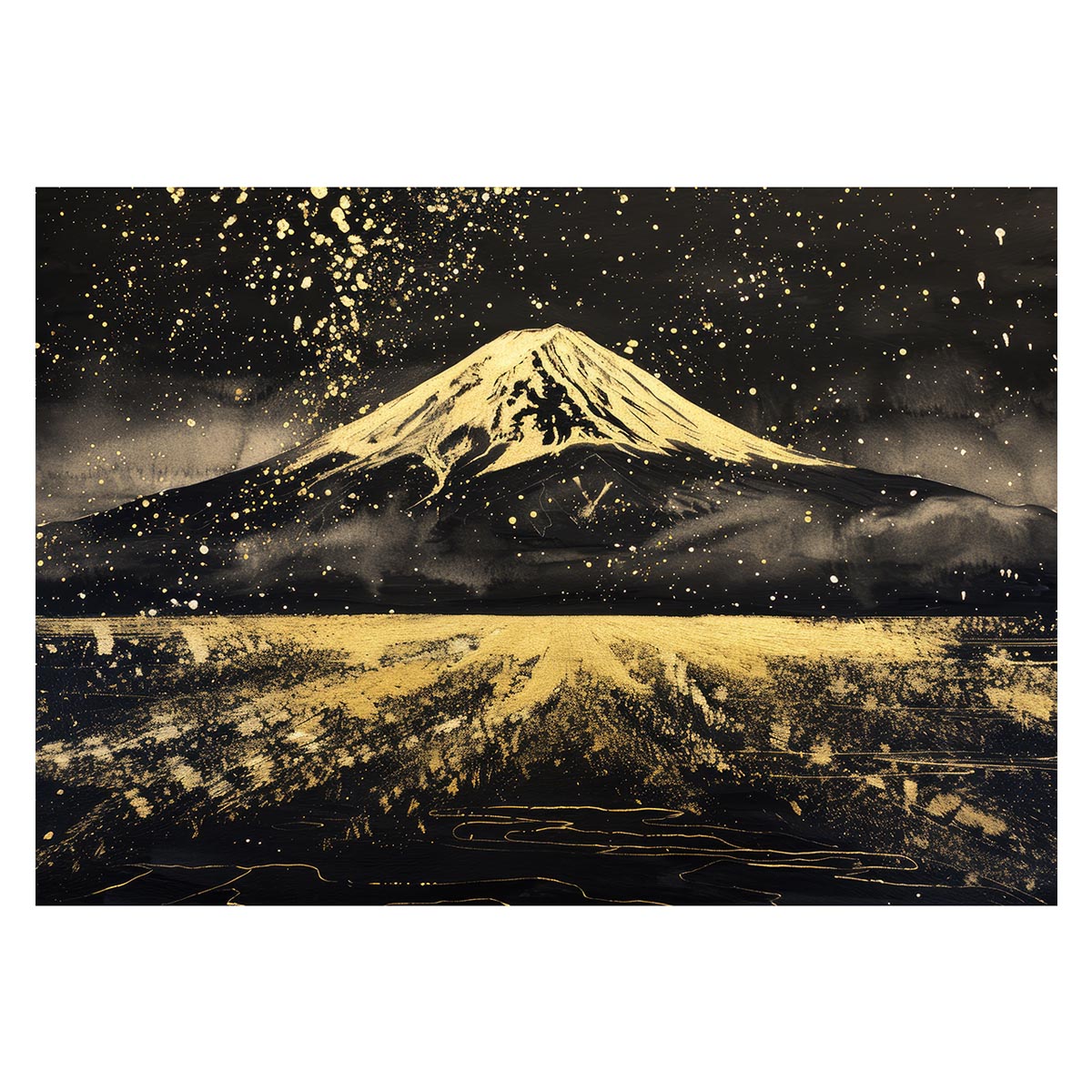 和風　金の富士 金運 ゴールド 山 富士山 ふじさん 横ポスター ご利益 運気 グッズ アイテム 開運 用紙とサイズが選べる インテリア プリントポスター フォト オシャレ レトロ a0 a1 a2 a3 a4 b0 b1 b2 b3 b4 特大 大きい
