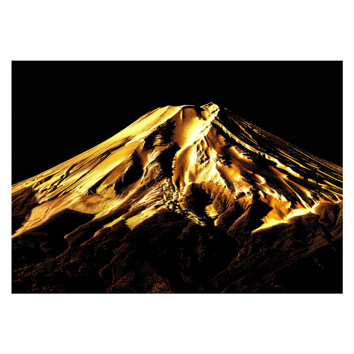 和風　金の富士 金運 ゴールド 山 富士山 ふじさん 横ポスター ご利益 運気 グッズ アイテム 開運 用紙とサイズが選べる インテリア プリントポスター フォト オシャレ レトロ a0 a1 a2 a3 a4 b0 b1 b2 b3 b4 特大 大きい【lh-poster-4187】