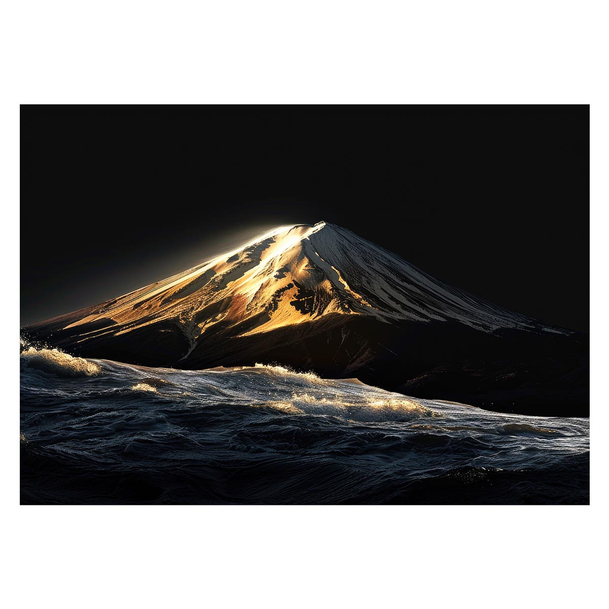 和風　金の富士 金運 ゴールド 山 富士山 ふじさん 横ポスター ご利益 運気 グッズ アイテム 開運 用紙とサイズが選べる インテリア プリントポスター フォト オシャレ レトロ a0 a1 a2 a3 a4 b0 b1 b2 b3 b4 特大 大きい【lh-poster-4241】