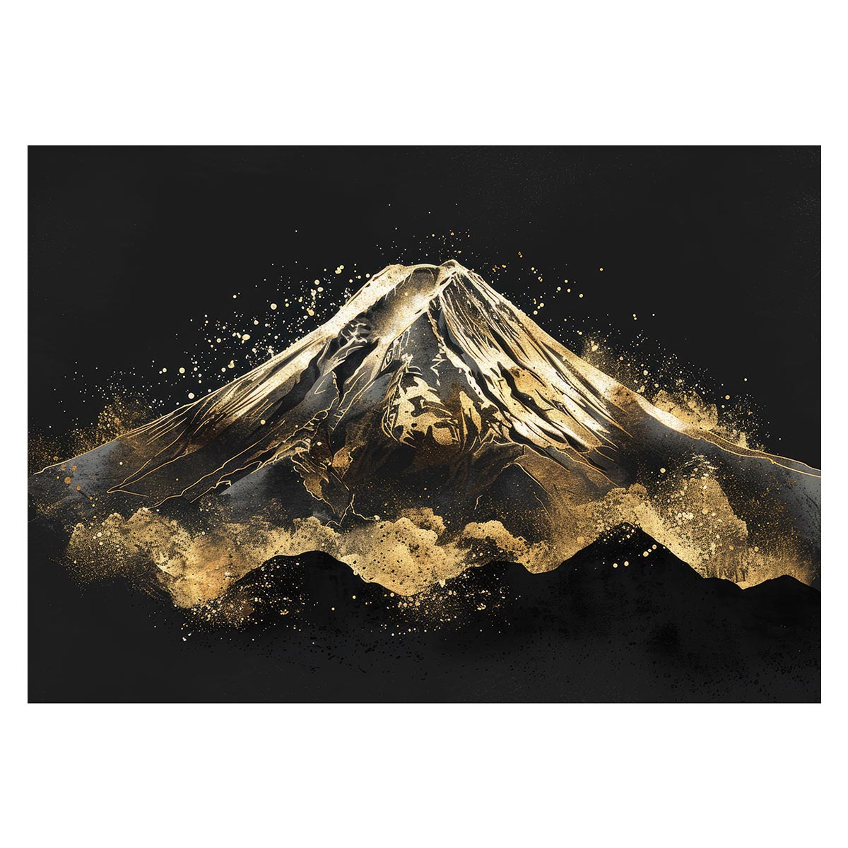和風　金の富士 金運 ゴールド 山 富士山 ふじさん 横ポスター ご利益 運気 グッズ アイテム 開運 用紙とサイズが選べる インテリア プリントポスター フォト オシャレ レトロ a0 a1 a2 a3 a4 b0 b1 b2 b3 b4 特大 大きい【lh-poster-4249】