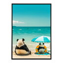 パンダ panda アニマル ポスター 動物 可愛い イラスト 子供部屋 ポップ インテリア おしゃれ プリントポスター フォト オシャレ アート モダン シンプル お洒落 特大 大きい【si-poster-1445】