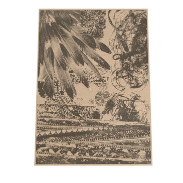 【送料無料】選べるサイズ A4サイズ(約21×30cm) インテリア オシャレ ファッションポスター アート ペイント 絵具 白 黒 モノクロ モノトーン 油絵 リビング 玄関 絵画 オイル モダン 不思議 シンプル スタンプ ペイズリー 民族