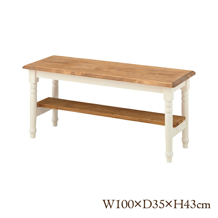 【p5倍☆ 11/30 23:59まで】 ベンチ ダイニングベンチ 幅100cm 天然木 丸脚 長椅子 長イス 北欧風 おし..