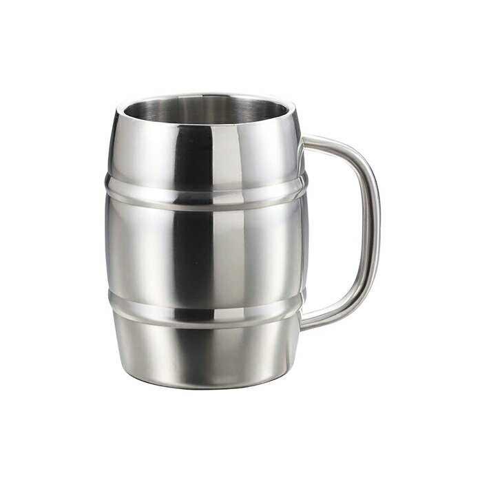 【期間限定 10%OFF!!☆楽天スーパーSALE】 メガジョッキ 1.0L ステンレス 2重構造 保冷 樽型