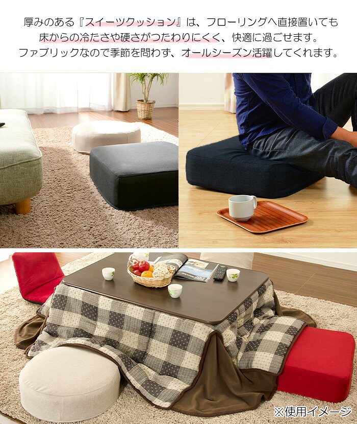 低反発クッション 座布団 カバーが洗える 16cm 極厚 [2]