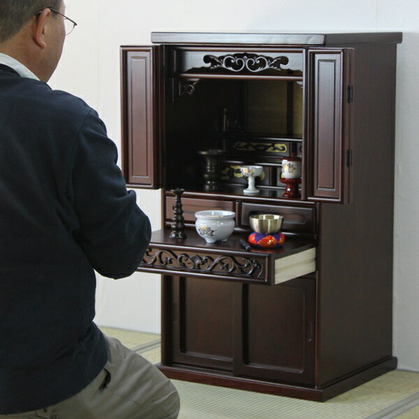 家具調仏壇 28号 ダークブラウン 桐 天然木 無垢 SI-L1