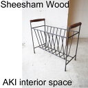 SHEESHAM WOOD IRONマガジンラック IAPH-038【シーシャム/家具/シーシャムウッド/アイアン/ウッド/アンティーク風/ヴィンテージ風/ナチュラル/木製/鉄製/棚/ラック/シェルフ/スリッパ/スタンド】≪送料は全国 500円 北海道/沖縄/離島は別見積送料≫