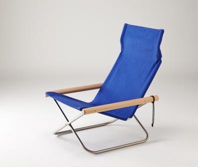 ≪送料無料！≫NYCHAIR X / NATURAL-BLUEニーチェア　エックス / 木部：ナチュラル / 座布：ブルーNY-101パーソナル/チェア/折りたたみ/木製/帆布/キャンバス/国産/日本製/新居猛/グッドデザイン賞/ロングライフデザイン賞