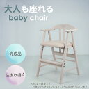 ★大人も座れるベビーチェア ホワイト★ ダイニングチェア アーム付き 足置き 単品 天然木 木製 バーチ材 PVC 水性塗料 送料無料