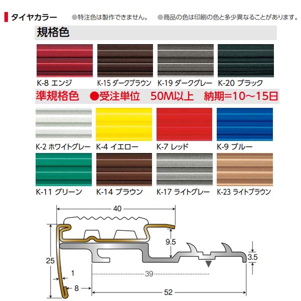 イーヅカのアシスト アシステップ 18-BS1140 真鍮製 穴有 （タイヤ付き） 1m長｜アングル2