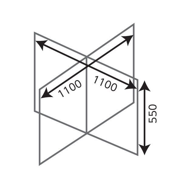 アーテック 飛沫防止 十字型 卓上パーテーション 1100×1100mm 51228 1セット
