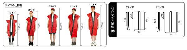 アーテック サテンロングハッピ 黒（緑襟）S（ハチマキ付） 3266