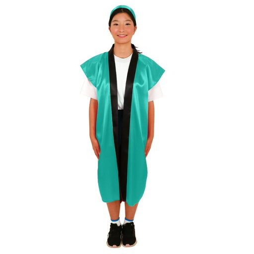 アーテック サテンロングハッピ(ハチマキ付) 緑 M 19089