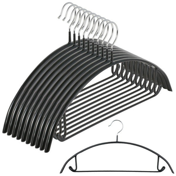 アーテック すべり止めアーチ型ハンガー 10個入 黒 92135