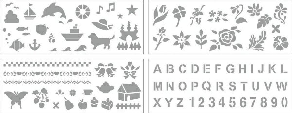 アーテック ステンシル型紙4種セット 20746