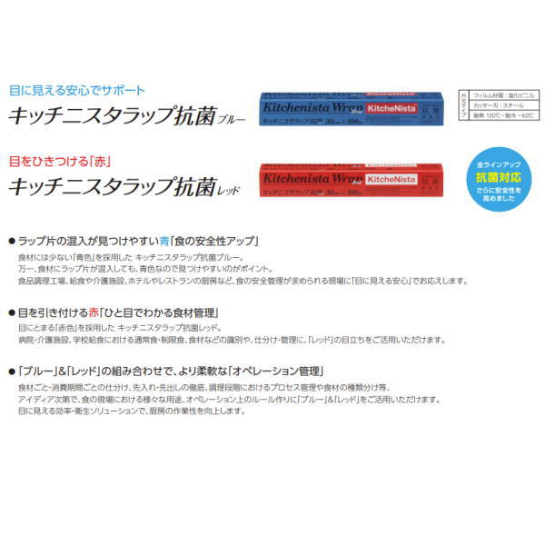 キッチニスタキッチニスタラップ抗菌レッド幅30cmtimes;長100mKNABRED30X100