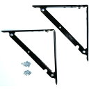田邊金属 TANNER ワンタッチ折りたたみ 棚受け金具 中 黒 300mm 1組(2本)
