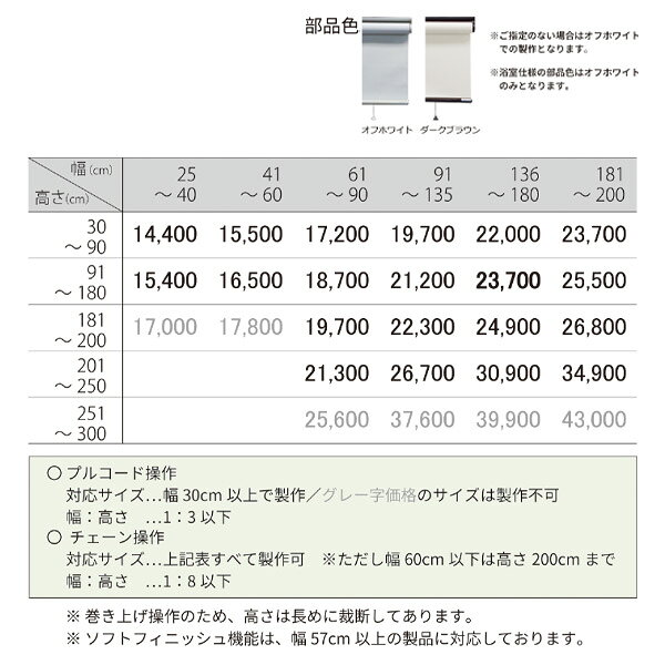 立川機工 ファーステージ ロールスクリーン ネムロ 遮光2級 TR-1101〜TR-1112 幅181〜200cm 高さ91〜180cm [3]