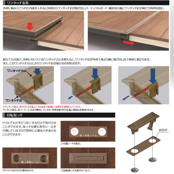 サヌキワンタッチ床下点検口FO606サイズ:606角