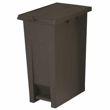 テラモト エコンペダル式ダストボックス 蓋両開きタイプ ＃70 ブラウン DS-240-070-4