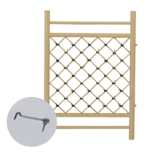 グローベン 人工竹扉 アルミ柱用枝折戸 黄竹 （取付金具・あおり止付） A60FE076 W700mm×H850mm