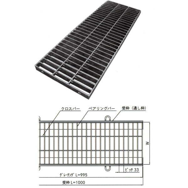 法山本店 側溝用グレーチング HGB-300-32 【本体のみ】