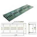 グレーチングVS側溝タイプかさ上げ並目滑止付グレーチング本体寸法mm　495×495×55×110mm 長さ495mm 高さ110mmWKV-X49‐955 Z型パッキン付タイプ