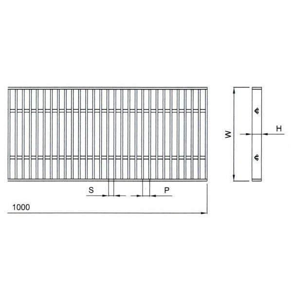 イーヅカの法山本店 一般用中荷重用みぞふた YFG‐4-150-20 【P＝30mm】｜アングル2