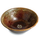 重蔵窯 利休信楽 手洗い鉢 MEBIUSU 四季 030-40 濃紅(こきあか) 径400mm