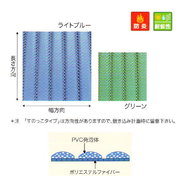 テクノ月星 バイオクッション すのっこタイプ 防炎 耐候性 厚7mm 巾1m 長さ10cm （1m以上以降50cm単位）代引き不可