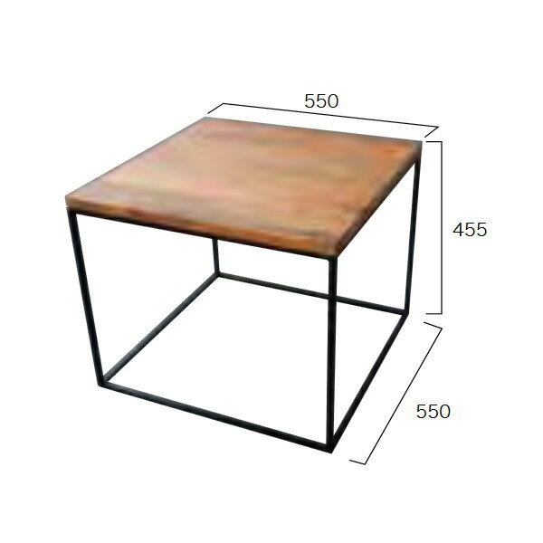 ジャービス商事 アイアンウッドキューブテーブル W550×H455×D550 34257