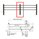 サンポール 横断防止柵 3段ビームタイプ 中間支柱（ジョイント付）SP-F370U-P3 H920mm ブラウン