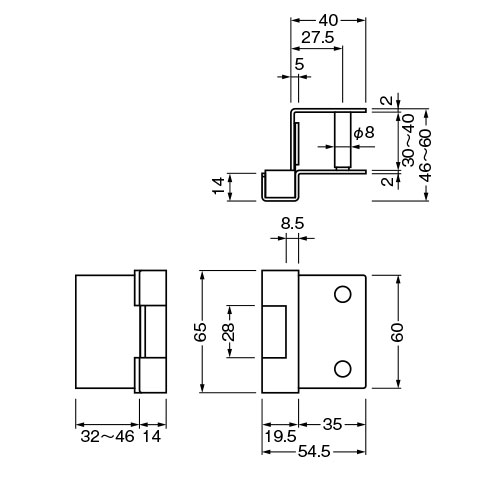 ベスト ラバトリーストライク（外開き） 606-2 パネル厚30〜40mm ホーニング 2