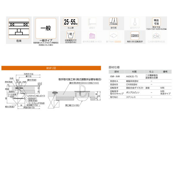ダイケン ホーム床点検口 HFT45B ブロンズ 1台 2