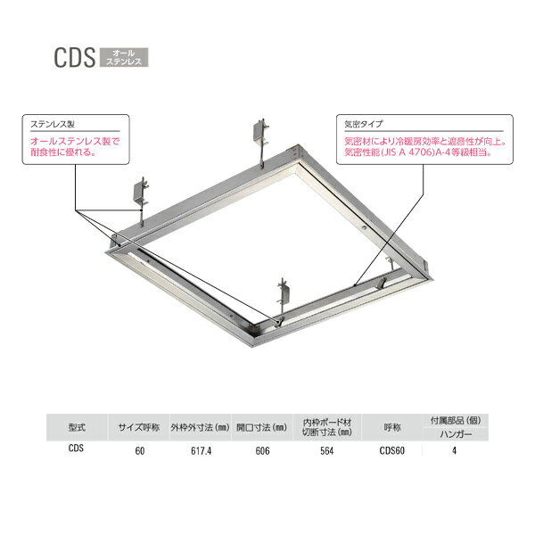 ダイケン ステン天井点検口 CDS60 ステンレス （耐食気密） 1台